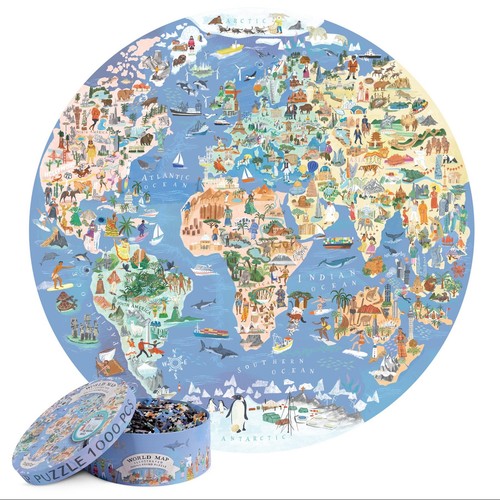 World map illustrated - map,
